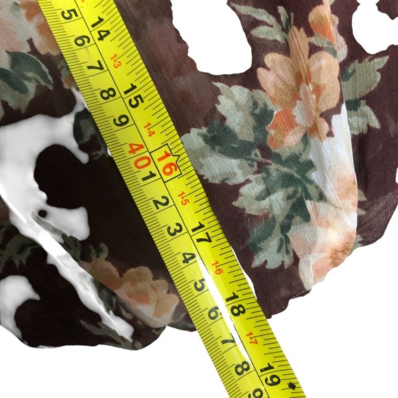 Abercrombie & Fitch‎ Women's Brown Floral Boho Tiered Babydoll Mini Dress Size S - Picture 14 of 16